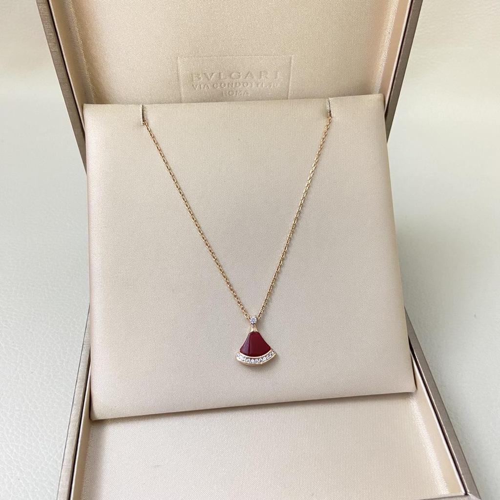 Natural Mother-of-Pearl Double-Layer Fan Pendant Necklace - Women's Luxury Clavicle Chain