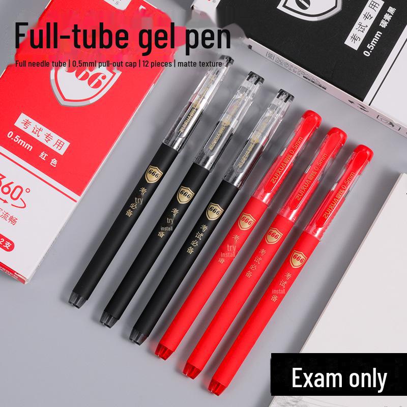 High-Capacity Gel Pen Set for Office Use - Black, Red, and Blue