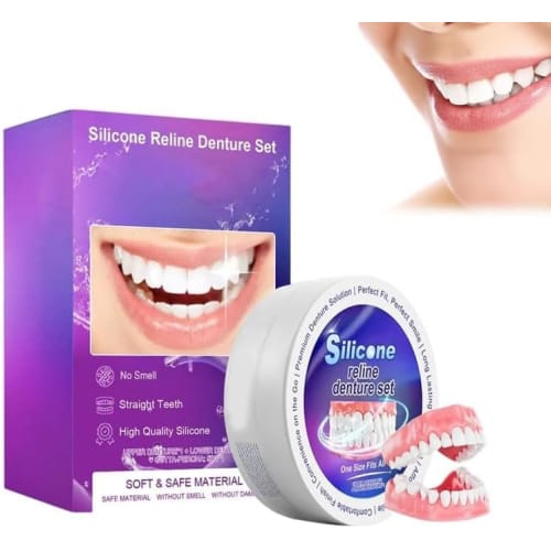 WEIPIAO Denture Modification Braces, Silicone Dentures, Removable Whitening False Teeth for Toothless People, Non-Discoloring, Easy to Attach, Portabl