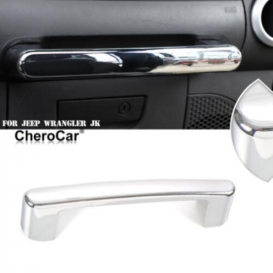 For Jeep Wrangler JK 2007-2010 Chrome Co-pilot Dashboard Grab Handle Cover Trim