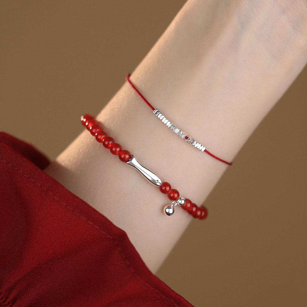 Unique Design S925 Sterling Silver Beads Red Rope Bracelets Jewelry for Women Girls Gift Accessories YB-XY-865