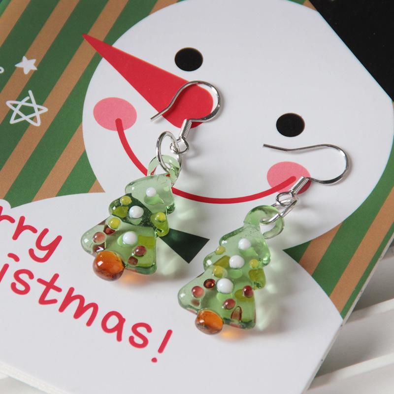 Murano Glass Sterling Silver Christmas Tree Earrings & Necklace Set
