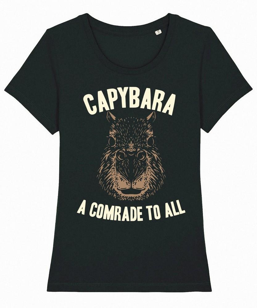 

Capybara A Comrade To All T-Shirt Womens Funny Rodent Cotton Gift Ladies 2XL