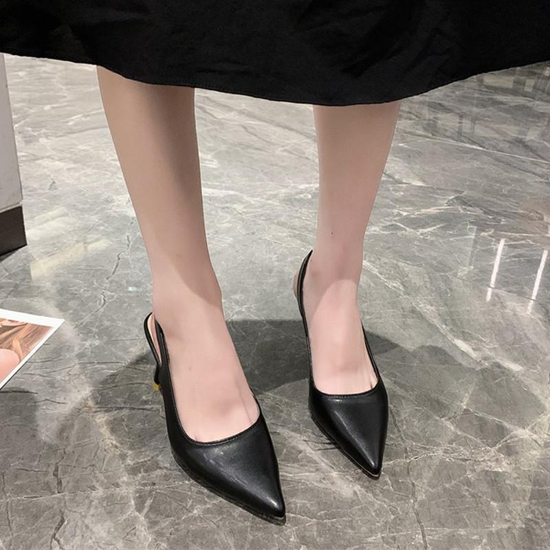 Spring and Summer Footwear Plus Size Pointed High-heeled Stiletto Sandals Women's Shoes with Shallow Heels