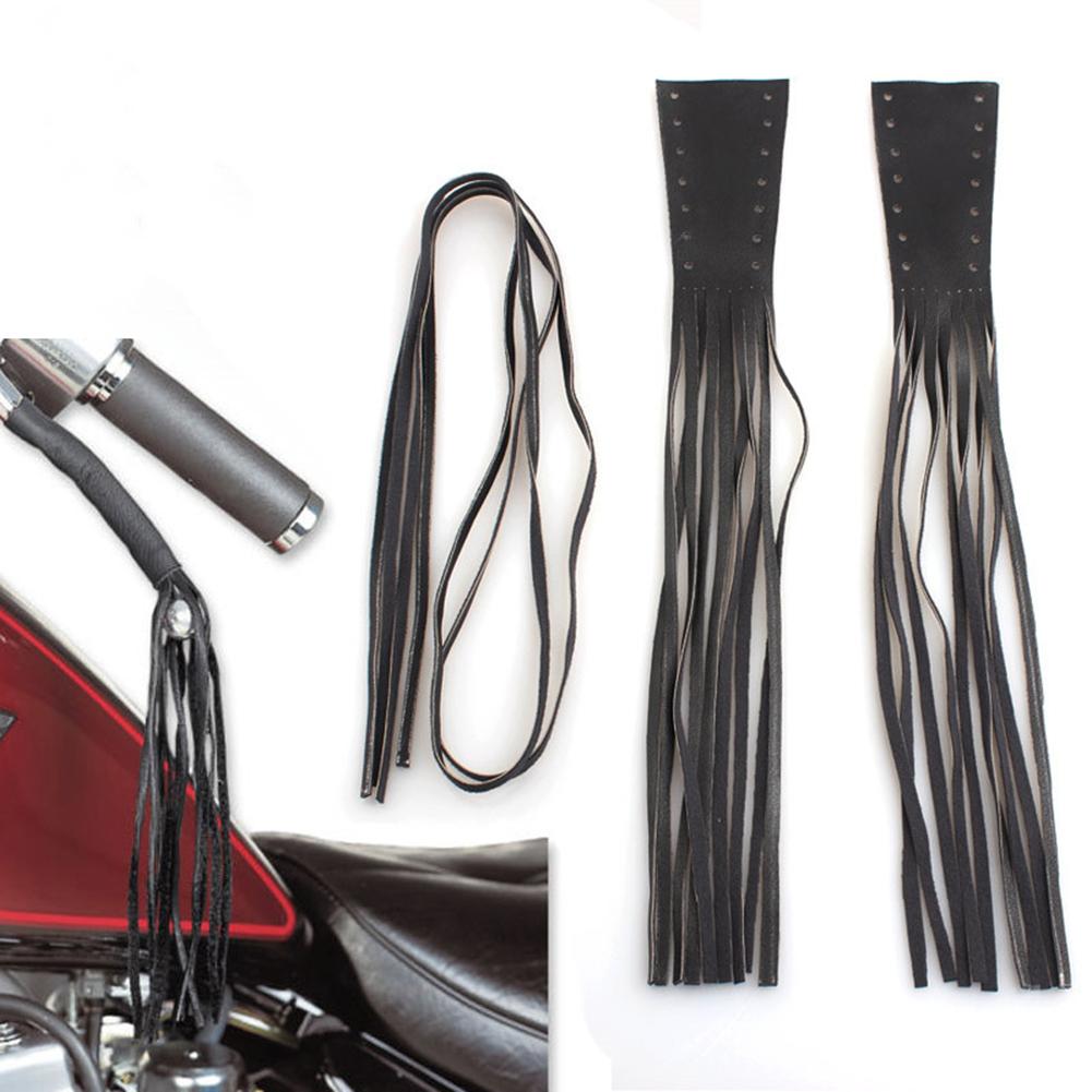 Motorrad Bremshebelabdeckungen mit PU-Leder Kupplungsgriff Quasten und Verstellbaren Schnüren Entwickelt für Motorradmontage