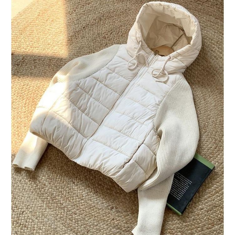 Lightweight Knit Sweater Sleeve Women Short Winter Cotton Coat Jacket