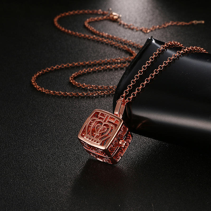 Neue Aromatherapie Ätherisches Öl Diffusor Halskette Schmuck Quadratisch Hohl Parfüm Medaillon 16MM Musik Kugel Damen Anhänger Zubehör