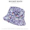 Trendy versatile sunshade sun hat summer double-sided pot hat printed bucket hat women