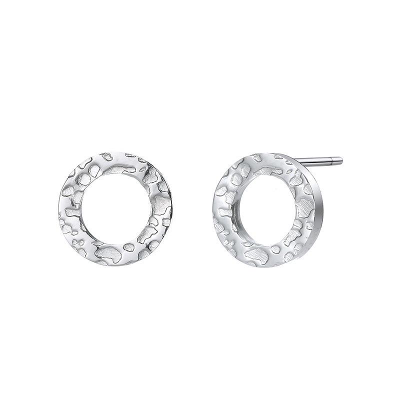 St. Delan Women's Geometric Stainless Steel Round Stud Earrings