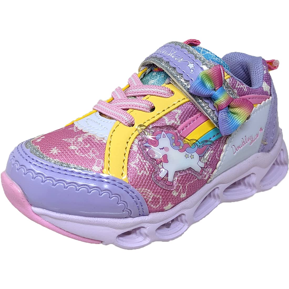 

4957 Светящиеся кроссовки для девочек и детей «Двойная звезда» [Double Star] (Пурпурный/Пурпурный (02), 16см)