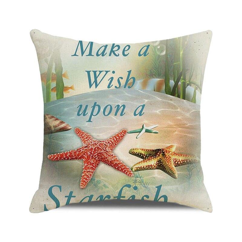 

45x45 см морская звезда, шезлонг, парусная лодка, тапочки, наволочка с принтом, обивка, наволочка, чехол для подушки в морском стиле 50x50cm