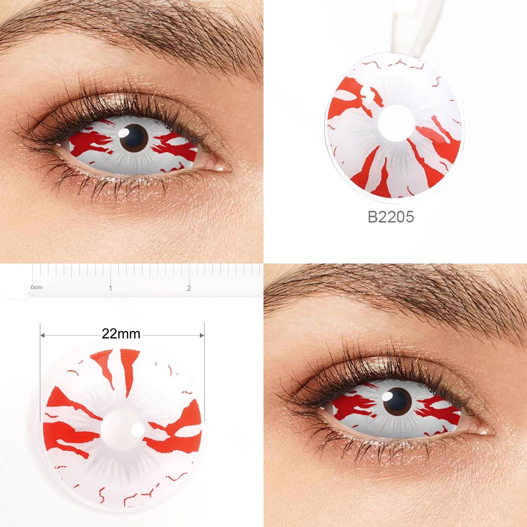 

22 мм линзы для склеры, контактные линзы для сумасшедшего Хэллоуина, 3 тона, контактные линзы для глаз зомби для косплея, линзы для страшных глаз 22mm