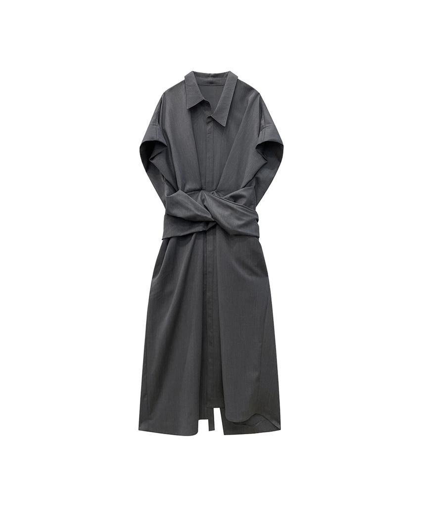 Meuameu Tie Sleeve Detail Shirt Dress