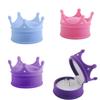 Velvet Cute Crown Shaped Ring Earrings Jewelry Display Box Organiser Storage Case Wedding Engagement