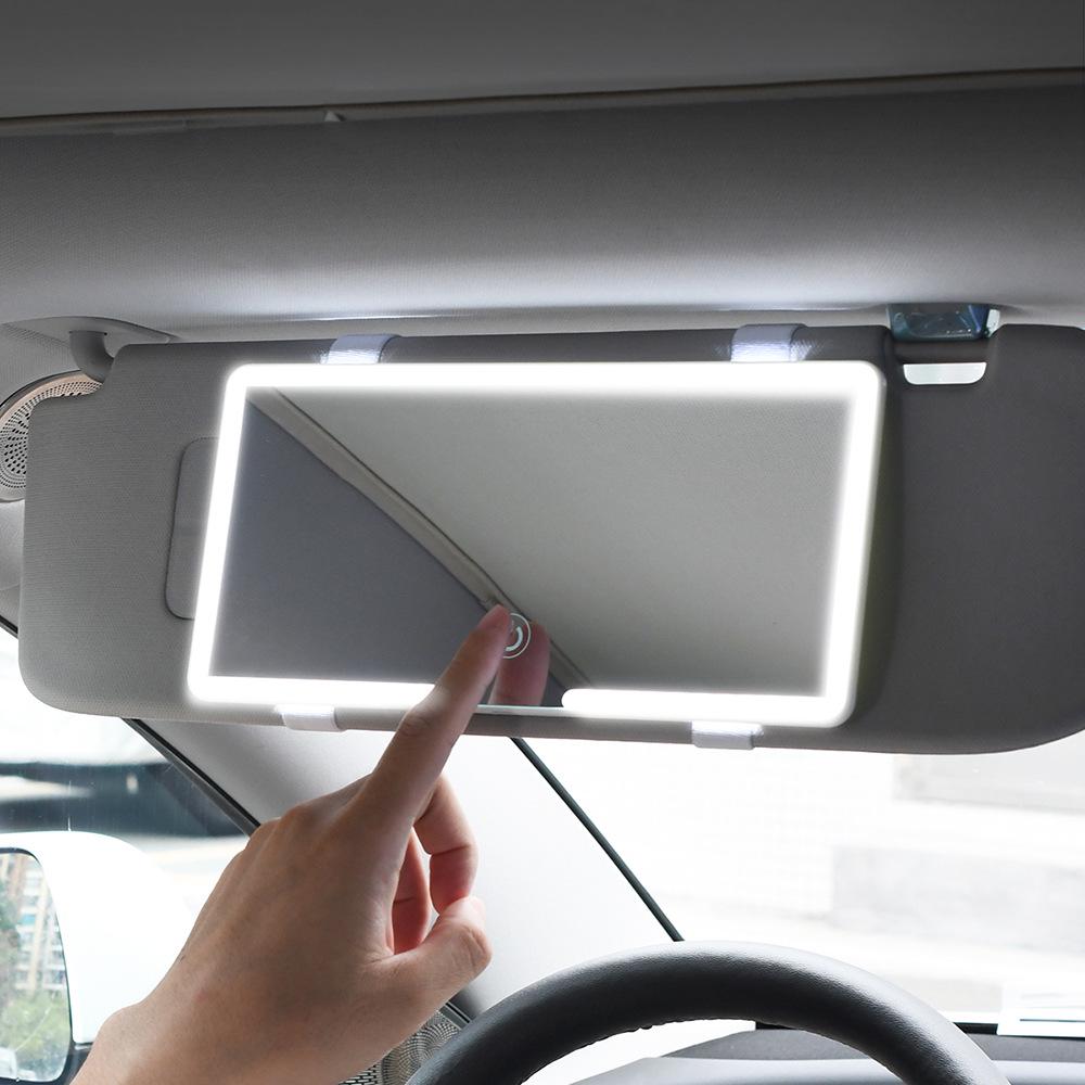 LED Car Sun Visor Makeup Mirror with Three-Speed Dimming
