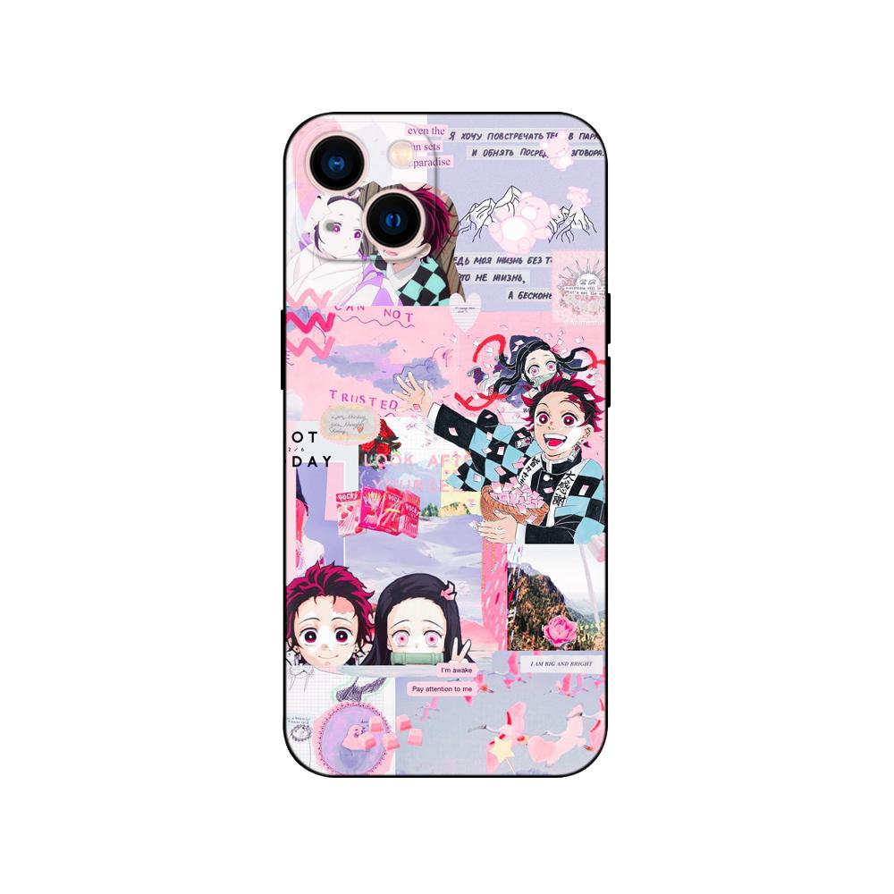 Black Tpu Case For Samsung Galaxy M53 M13 M62 A12 A22 A32 A42 A52 A72 4g 5g A20S Back Cover Demon Slayer Kimetsu Anime