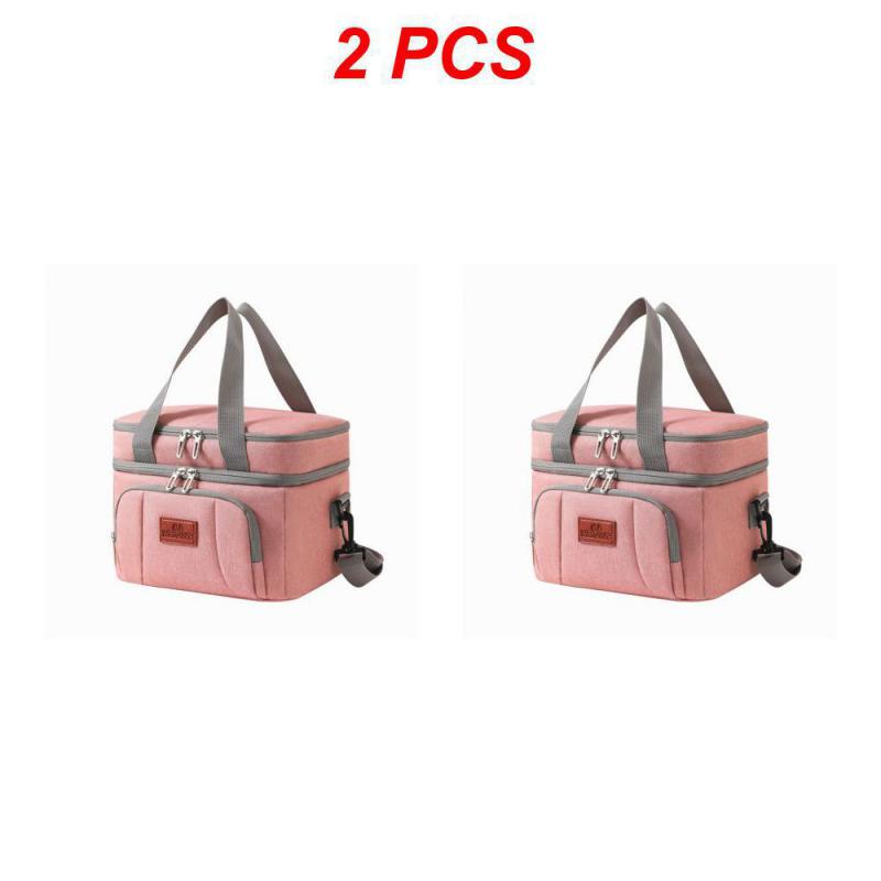 2PCS Picnic Bag Easy To Carry Portable Picnic Bag Navy Oxford Cloth Lunch Bag Storage Supplies Large Capacity Insulation Bag