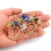 Seven-Color Natural Crystal Tree of Life Necklace Pendant with Crushed Stone, N737