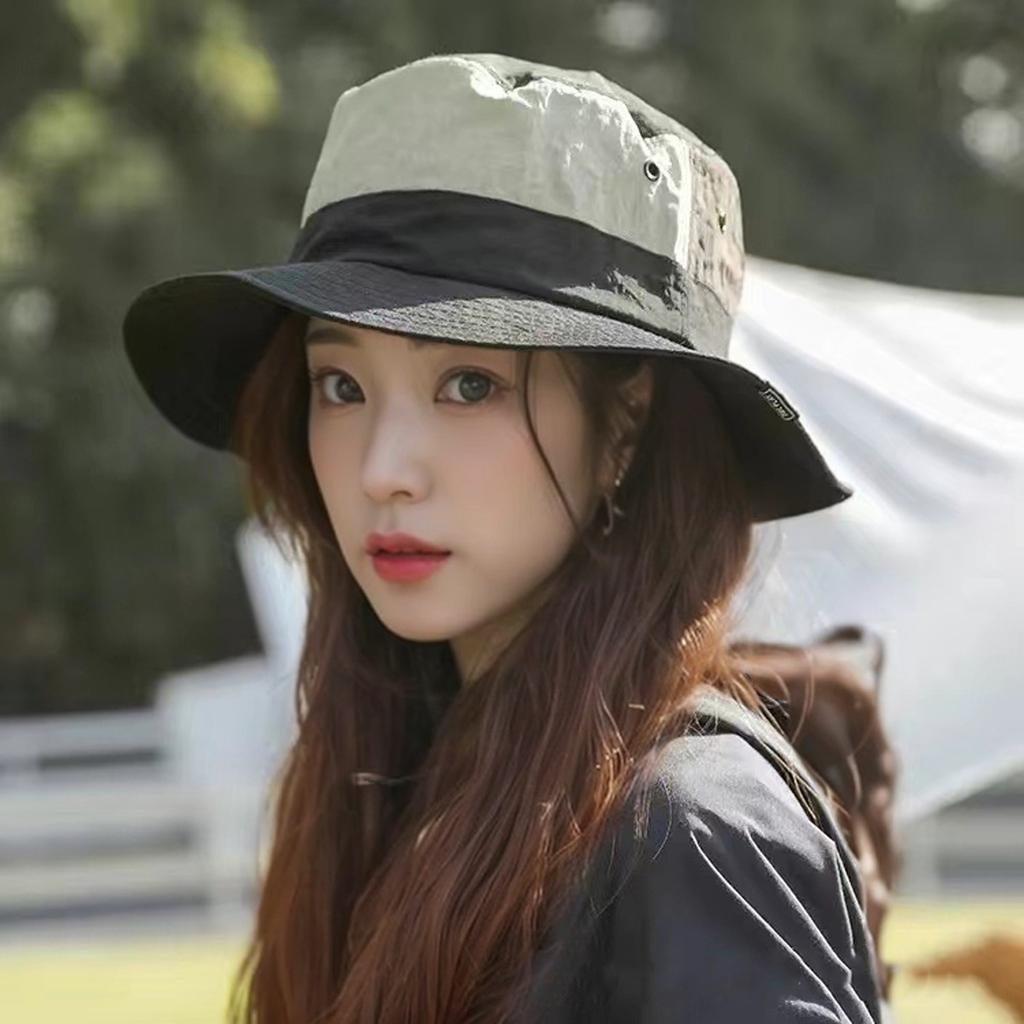 Outdoor Color blocking Sun Protection Fisherman Hat Men and Women Summer Quick Drying Breathable Sun Hat Hiking Camping Hiking Fishing Hat