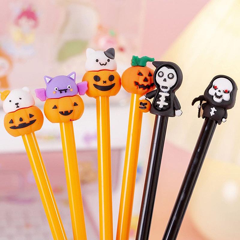 Halloween Cute Gel Pen with Pumpkin, Lantern, Bat, and Ghost Designs - Perfect for Students and Office Use