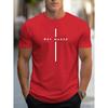 cotton Men's 100% Cotton Summer Loose Size Fashionable WAY MAKER Print Slim Fit Casual Sports Round Neck Short Sleeved T-shirt Top