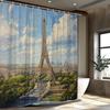 A Parisian Panorama Shower Curtain: Transform Your Bathroom into a Piece of Art with This Stunning Design Featuring the Iconic