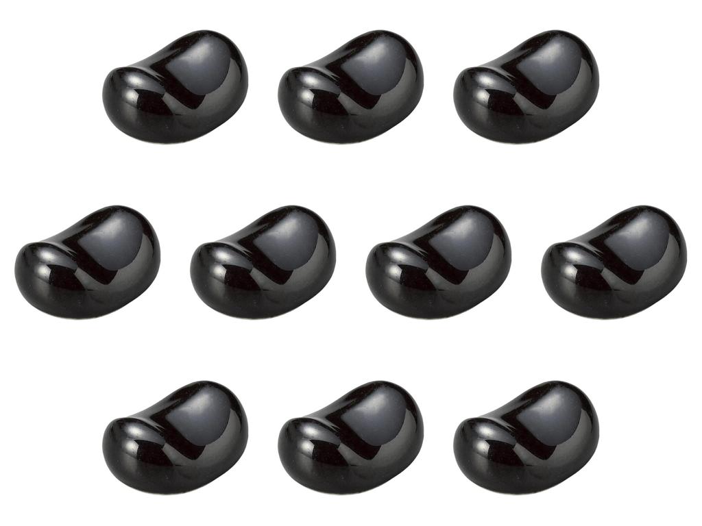 Set of 10 Black Mini Bean Chopstick Rests x Chopstick Rests Setomonohonpo [3 2.1cm]