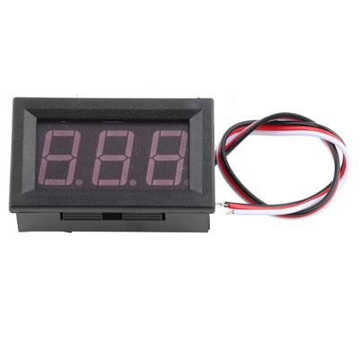 0,56" 3 Kablolu Dijital LED Voltmetre Gerilim Ölçer Paneli Ters Koruma DC0100V (Kırmızı)