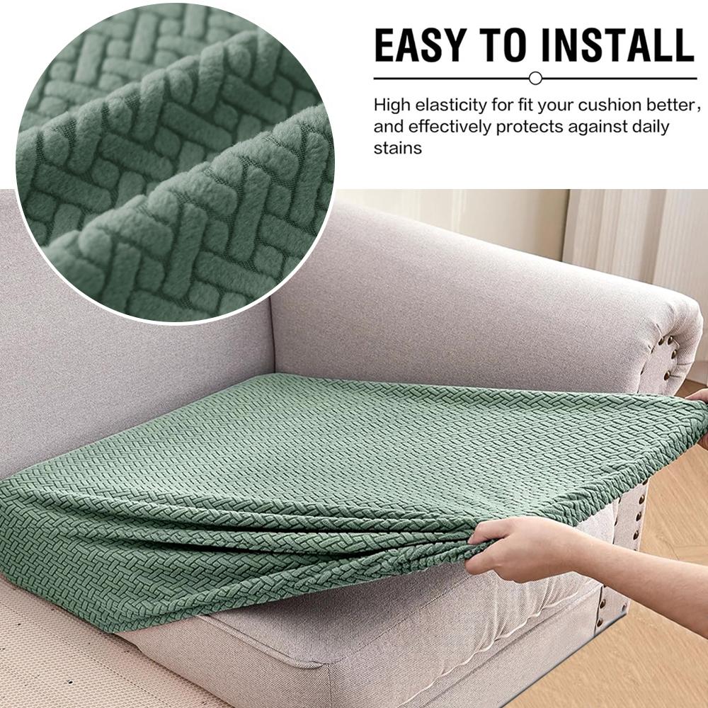 Jacquard Sofa Covers Solid Colors Seat Cushion Cover Living Room Washable Spandex Sofa Couch Slipcover L-Shaped Chaise Longue