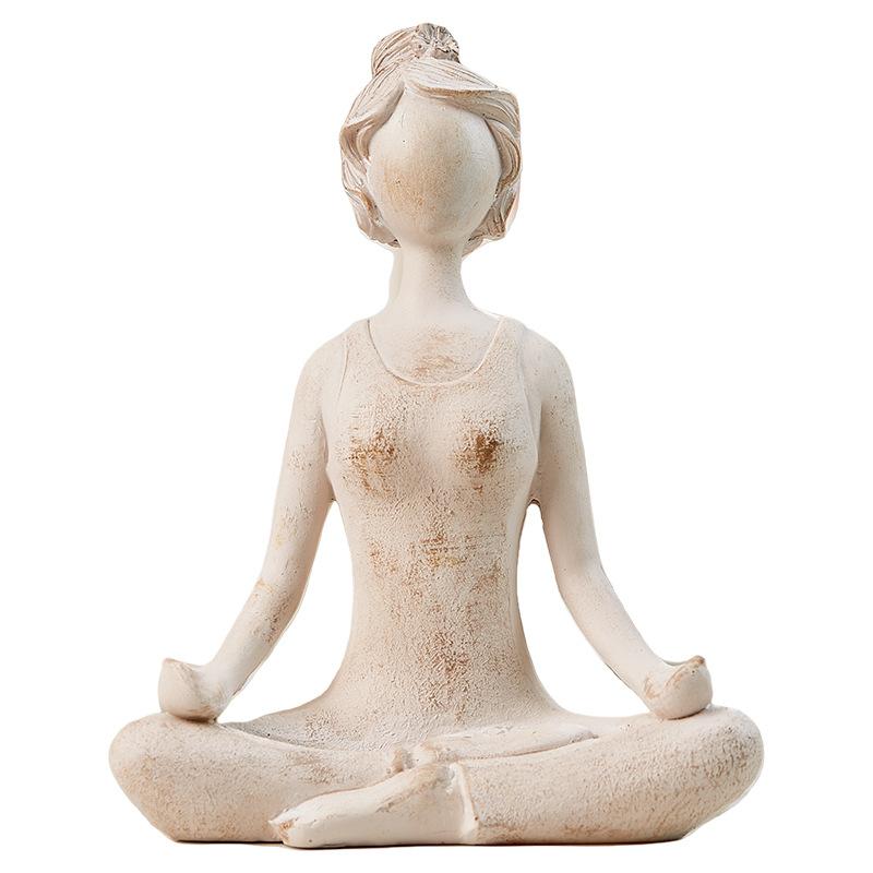 Light Luxury Nordic Abstract Art Figures Yoga Girl Ornaments Coffee Shop Window Modern Simple Soft Decorations