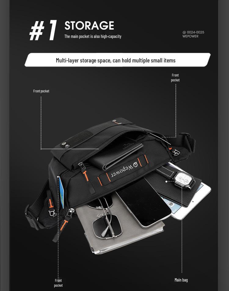 WEPOWER Outdoor Waterproof Crossbody Waist Bag for Travel, Running, Cycling, and Commuting