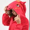 Autumn And Winter Parent-Child Clothing Men And Women Children Cartoon Animal One-Piece Pajamas Rose Red Rabbit Flannel Loungewear Performance Clothes