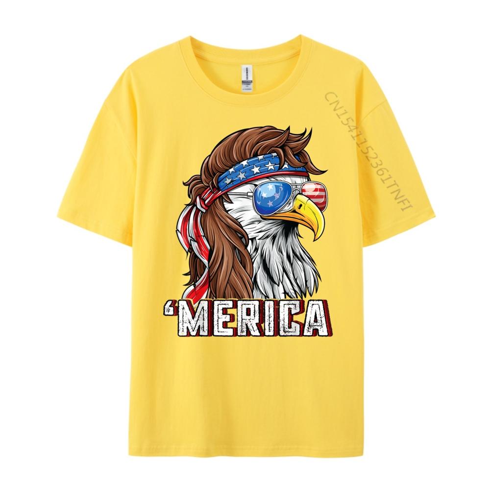 Merica USA American Flag Patriotic 4th of July Bald Eagle Funny Shirts Camiseta Easter Day