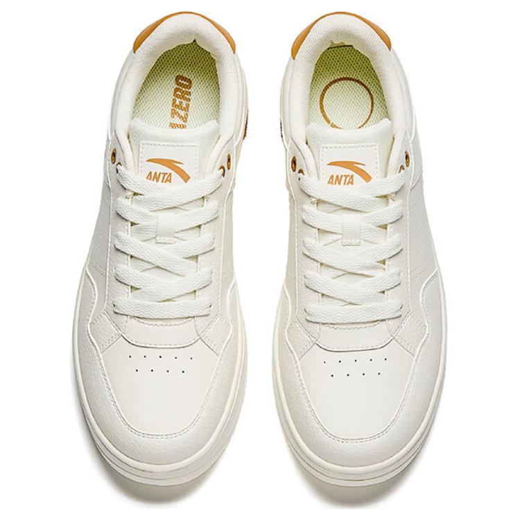 Anta Bamboo Break Color Block Trendy Non-Slip Lightweight Low-Top Skate Shoes Men sneaker White Yellow 112518012-1