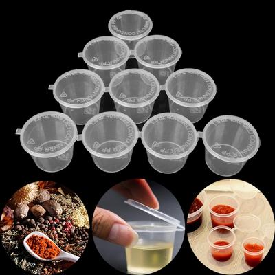 30Pcs Disposable Plastic Hinged Lids Pigment Paint Box Sauce Cup Food Containers Palette