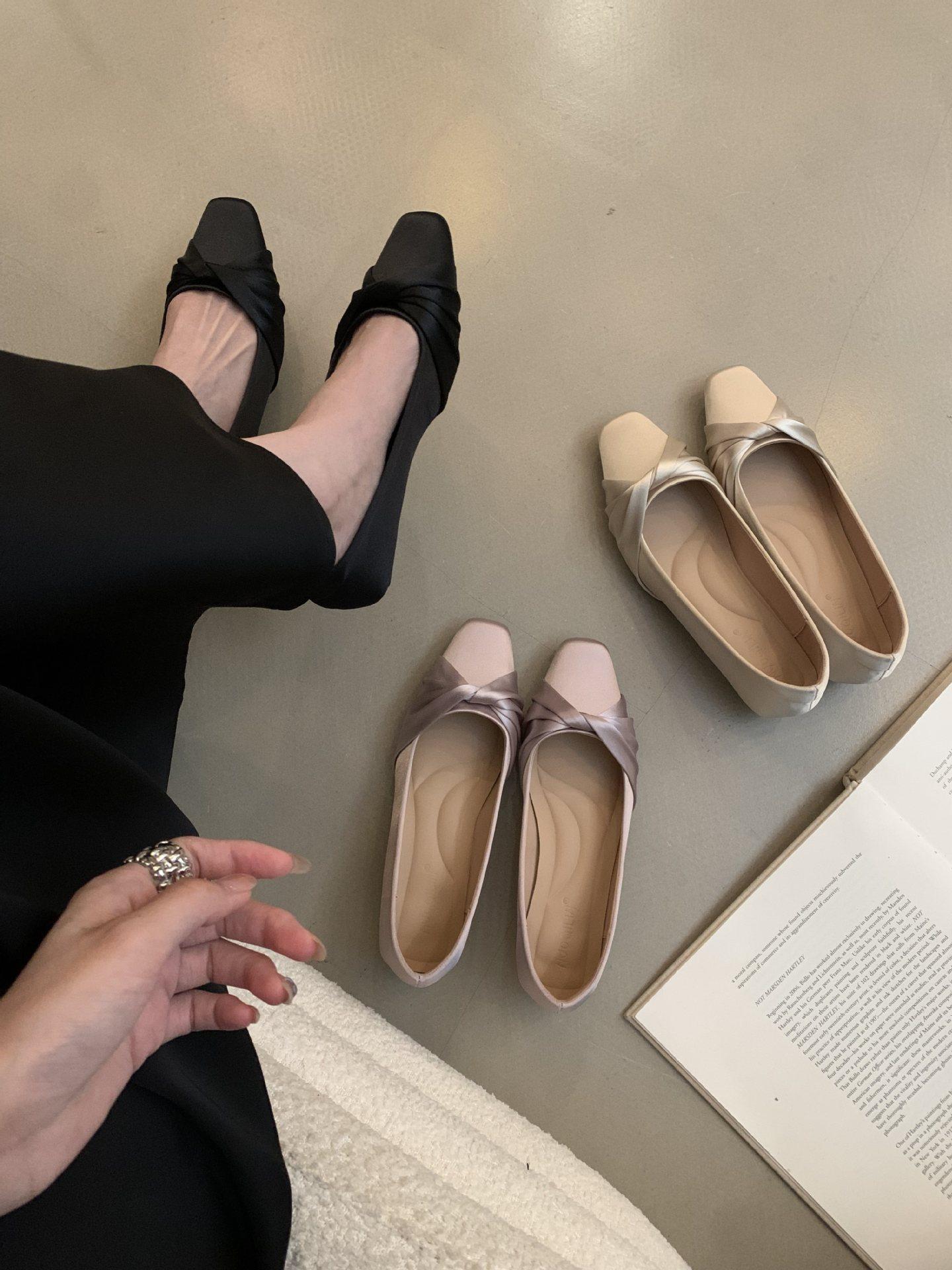 

Stylish and beautiful, not tired, shallow mouth flat-soled single shoes, women s skirt, commuter work shoes 39 фиолетовый