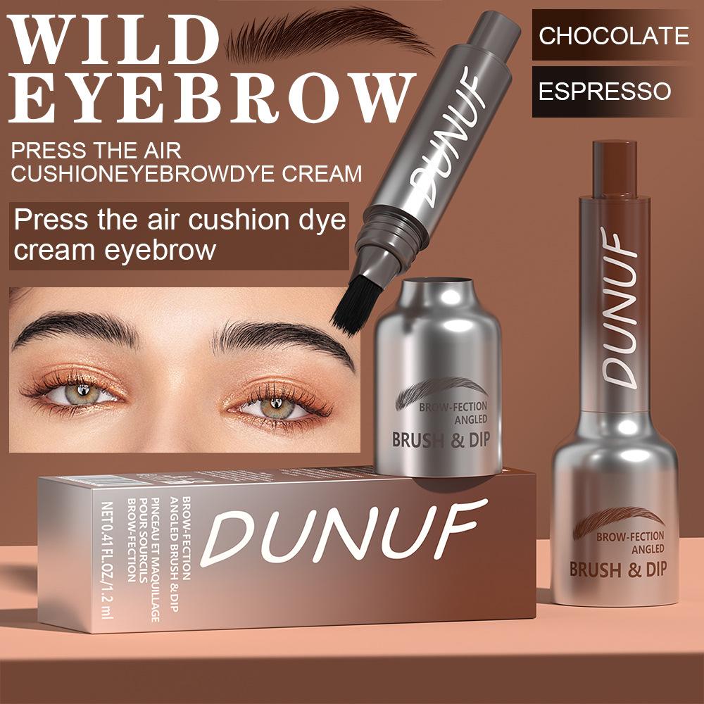 Brow Tint Dye with Brush Applicator – Fine Dye-by-Roots Formula for Long-Lasting, Natural, Fluffy Brows – Waterproof, Smudge-Proof