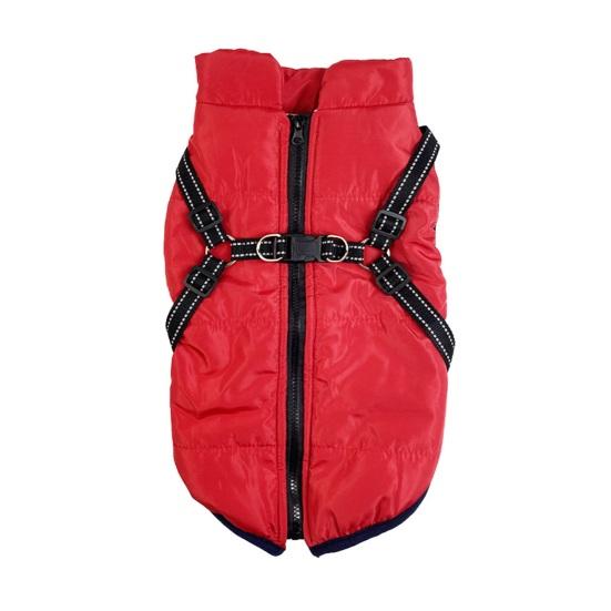 Casaco de inverno para cachorro, jaqueta de neve à prova de vento para cachorro, roupa térmica quente para animais de estimação com arnês, roupa para caminhada em clima frio para cachorro