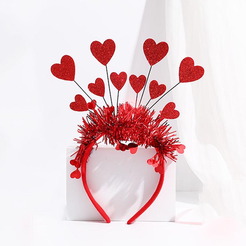 Valentine's Day Red Heart Headband Hair Clip - Wedding & Party Photo Prop