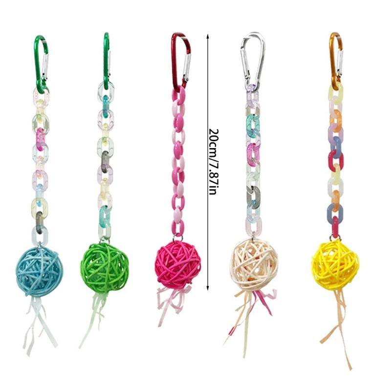 5 Pieces Interactive Ball Parrots Swing For Cage Enrichment Durable Swing Exercise Accessory