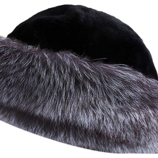 Plüschkrempe, warme Fischermütze, solide, verdickte Kunstpelzmütze aus weichem Nerzfell