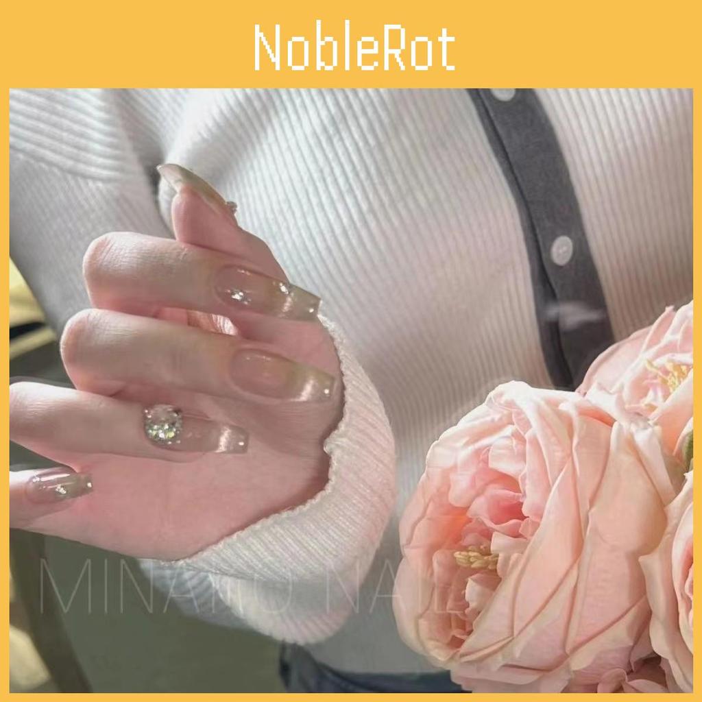 French Cat Eye Flash Bare Color Flowing Gold Years False Nails Pure Handmade Nail Art Uv Gel Nails Medium Gradient Stylish