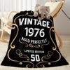 1pc Golden 50th Celebration blanket Soft and Warm for Sofa Office Camping Travel Livingroom Great Gift for Friends and Family Comfortable All Seasons