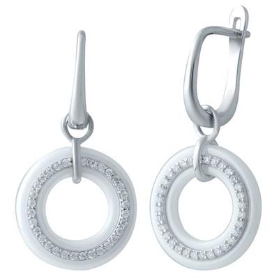 Silver Earrings with Ceramics (1908877)