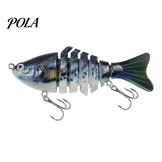 9.5CM/13.7G Multi-Jointed Fishing Lure with Hooks, Slow Sinking 7-Section Swimbait, Bionic Hard Artificial Bait for Freshwater Saltwater Fishing