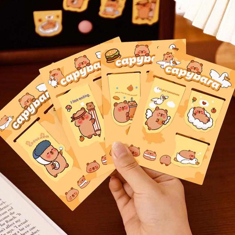 Kapibala Magnetic Bookmark with High Appearance and Cute Magnet Book Page Clip Student Kawai Stationery Small Gift Capybara