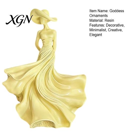 Modern Desk Accessories Woman Statue, Resin Art Sculpture for Living Room Mantel Shelf Decor, Female Housewarming Gifts New Home Figurine, Wide