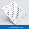 Pressurized Rain Shower Head Stainless Steel Square Round Large Water Outlet 4/6/8/10/12 Inch Options Available for Enhanced Bat