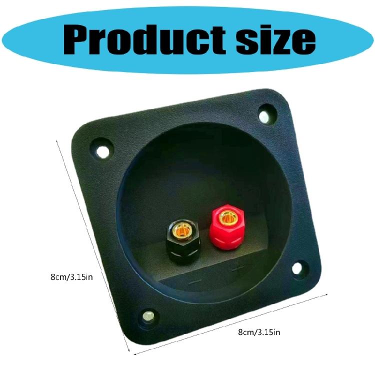 2 Way Terminals Cup Connectors for Speaker Box Subwoofer Banana Terminals Square Screw Type Black Color Speaker
