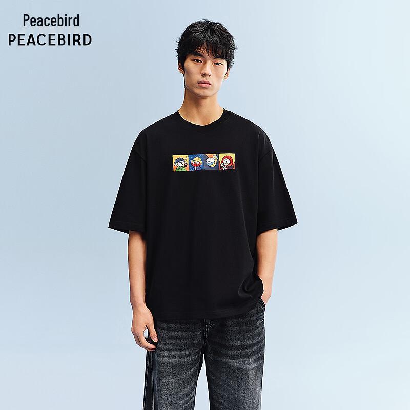 PEACEBIRD Men s Cotton Print Loose Short Sleeve T-Shirt XL